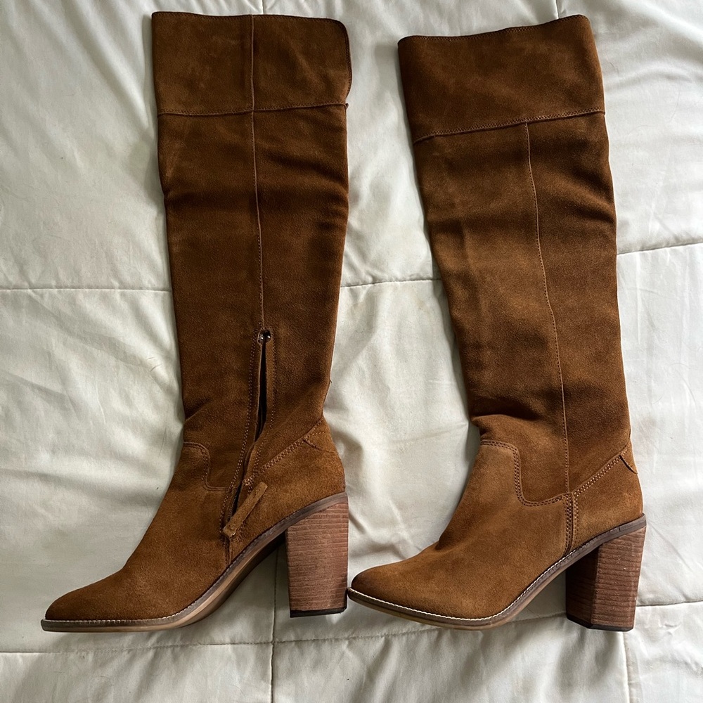 Steve Madden Brown Over the Knee Boots with Block Heel